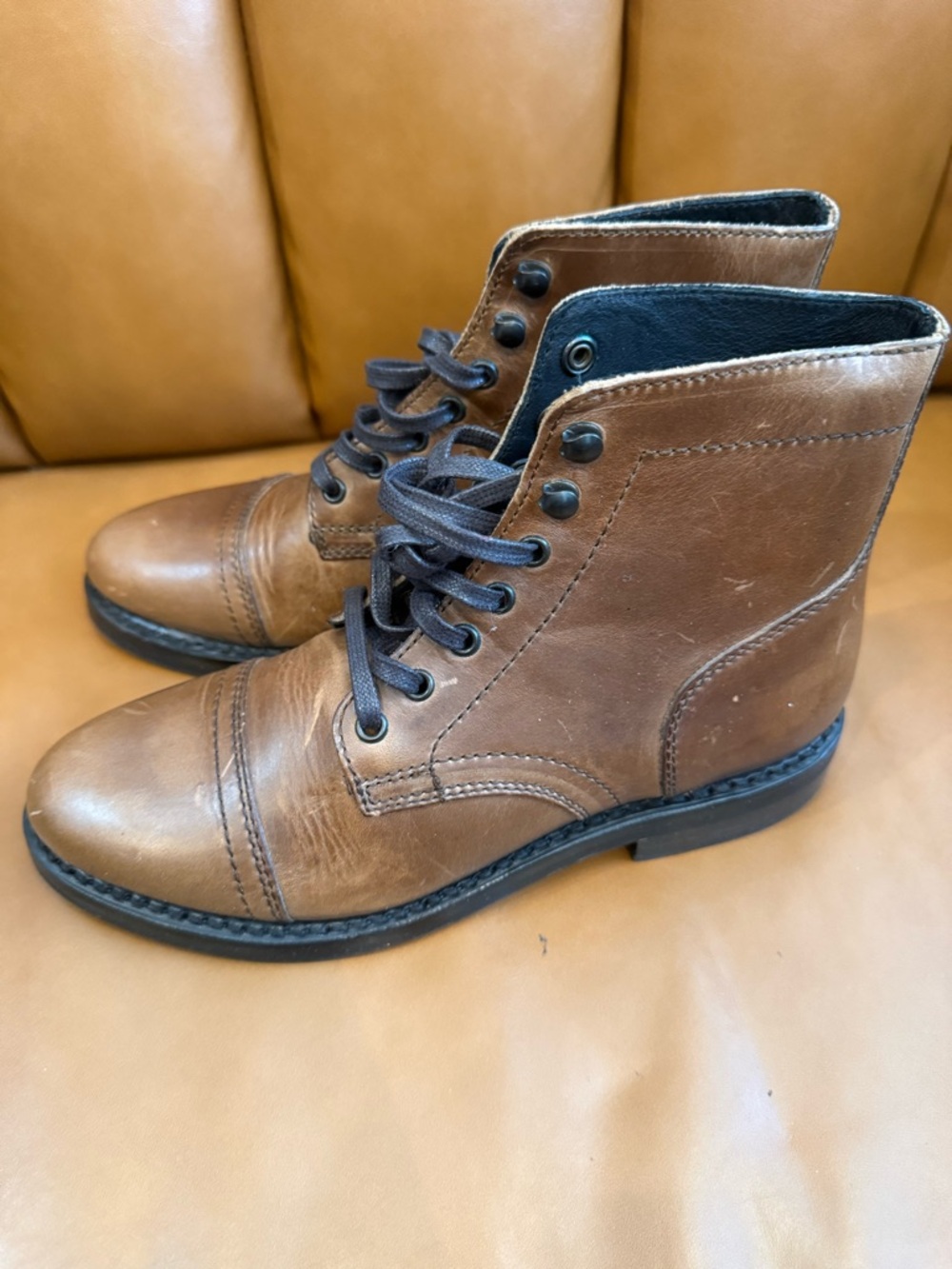 Women's Thursday Brown Lace-Up Leather Boots - Picture 3 of 12